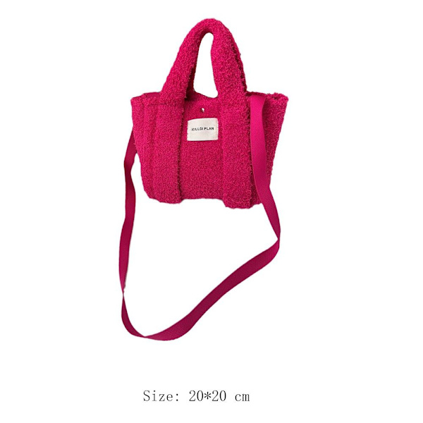 Håndvevd Veske Ull Strikke skuldervesker ROSA pink