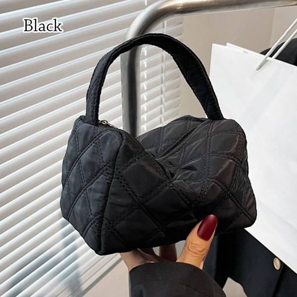 Quiltet mulepose Plaid håndtasker SORT black
