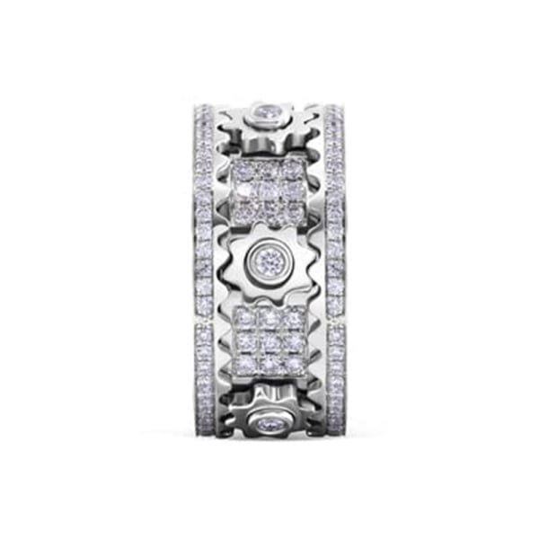 Gear Spinner Ringe Geometriske SØLV STØRRELSE 11 STØRRELSE 11 silver size 11-size 11