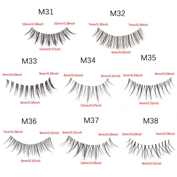 Naturlige falske øjenvipper Faux Mink Lashes M35 M35 M35