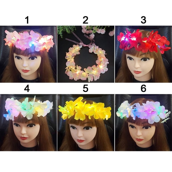 Glödande LED-krans Halloween Crown Flower 1 1 1