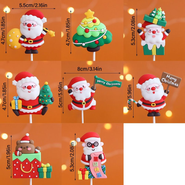 1/5 ST Christmas Cake Toppers God Jul 3 3 3