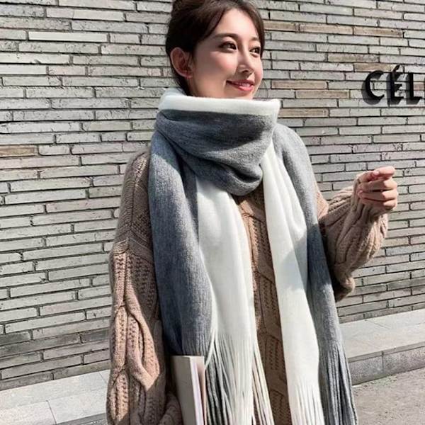 Luksus Cashmere Fargematching Dame Skjerf Vintersjal STYLE3 style3