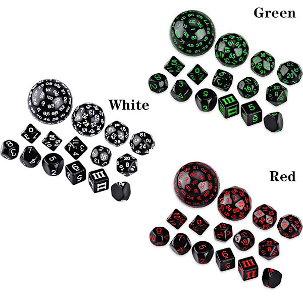 15 st Akryl Multi Side Tärning Set RÖD red
