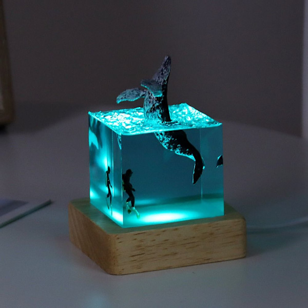 Shark Diver Decoration LED-yövalo E E E
