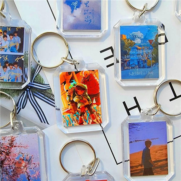 5 stk fotoramme nøkkelring Blank nøkkelring STIL 3 STIL 3 Style 3