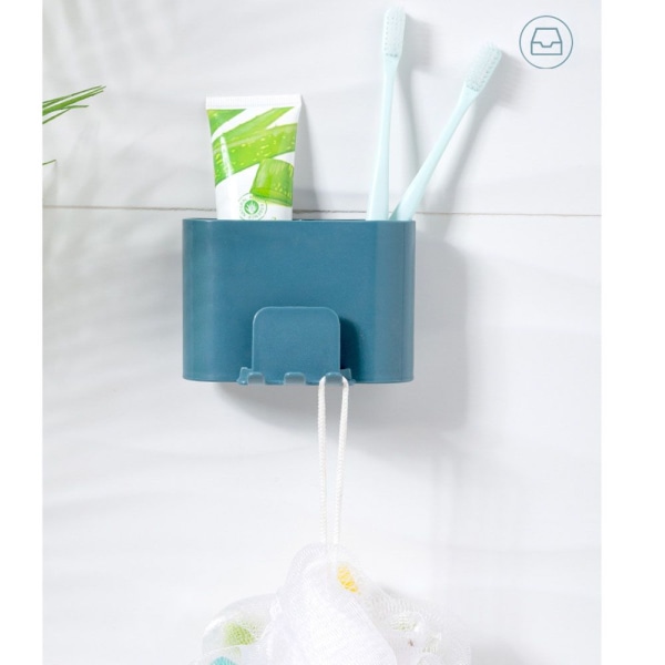 2PCS tandborsthållare plast tandborsthållare GRÅ &amp; BLÅ Grey&Blue