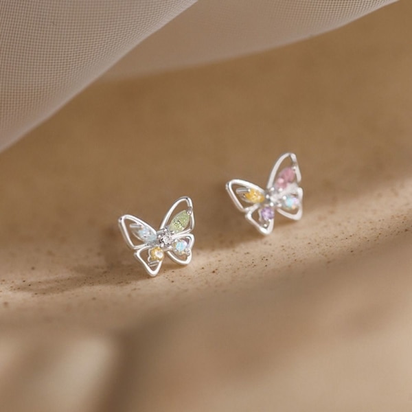 2 Stk Butterfly Crystal Øreringe Butterfly Øreringe Diamantører