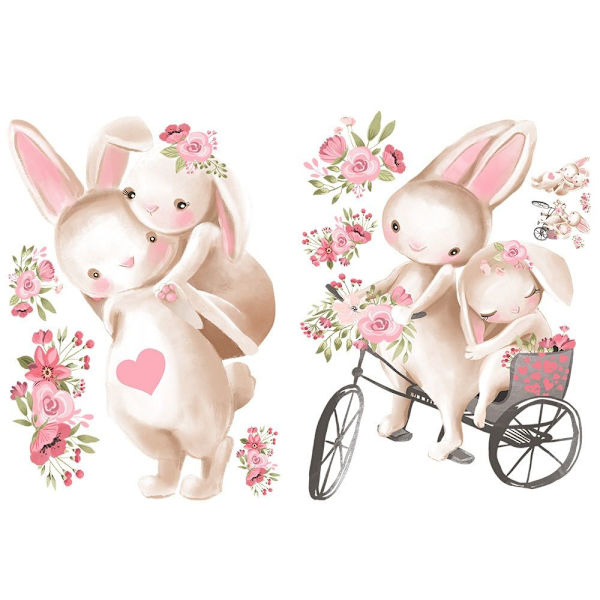 Väggklistermärken Cartoon Rabbit Decals 1 1 1
