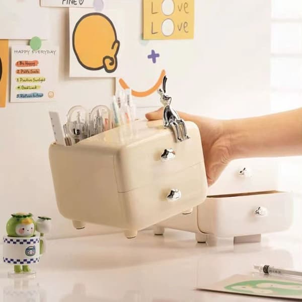 Desktop Förvaringslåda Låda Brevpapper Pennhållare VIT white