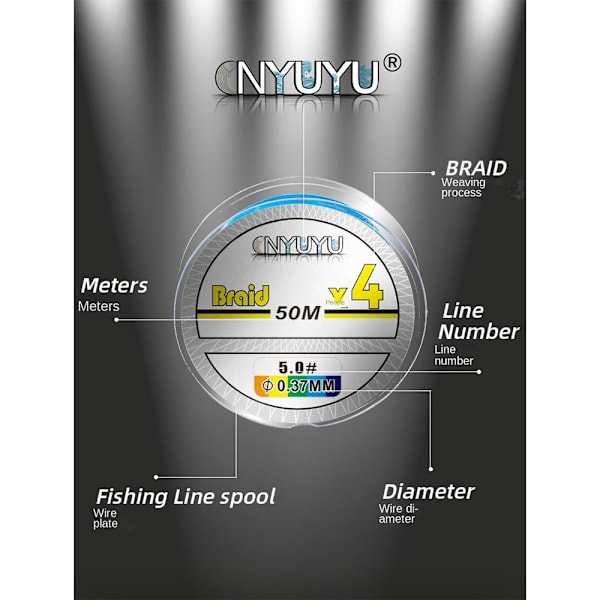 4 Stativ fiskeline 100M PE Flettet line 6,0 6,0 6.0