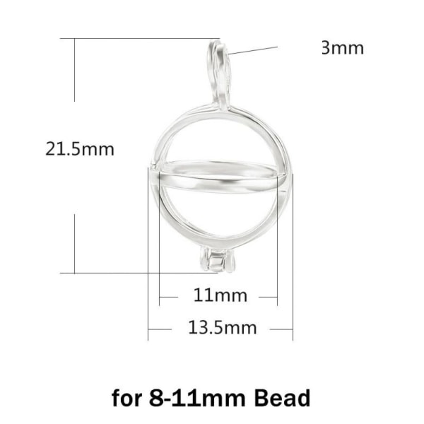 Stone Bead Cage Holder Pendel Stone Holder Pendel SILVER Silver Style 1-Style 1