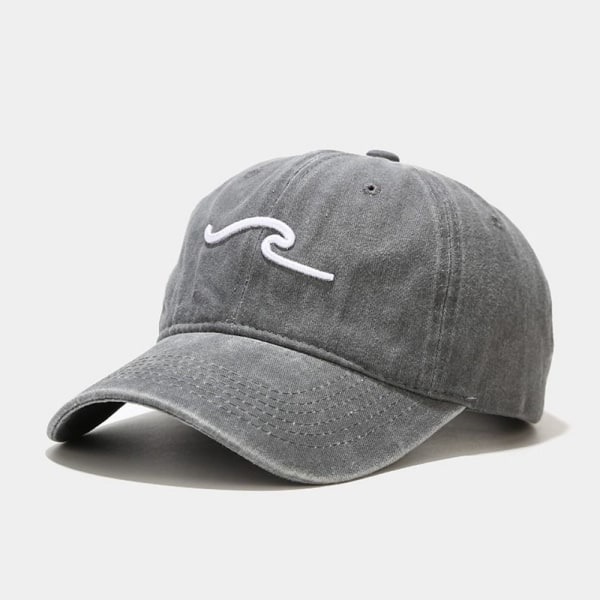 Wave Broderi Baseball Caps Distressed Faded Cap HVID white
