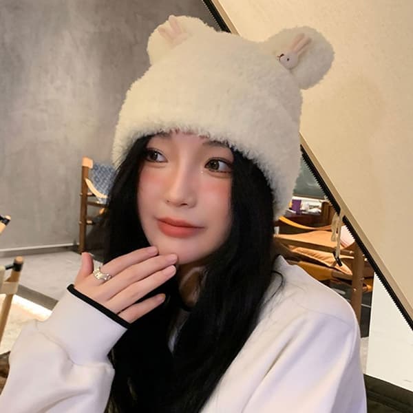 Fuskepelsbeanies Lue Strikket Cap GRÅ grey