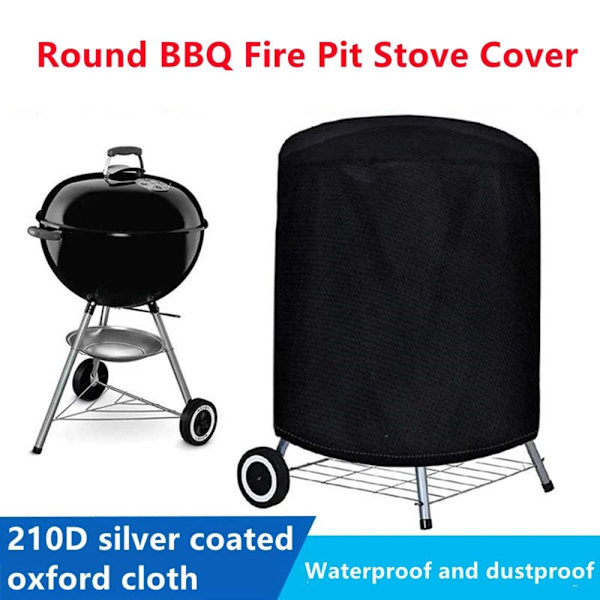 Trädgårds uteplats Cover Utomhus Rund BBQ Grillöverdrag COVER 77x58cm