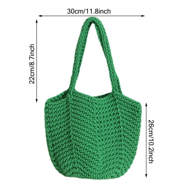 Hæklet Tote Bag Strandtaske LYS GRØN Light Green