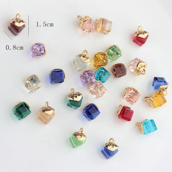 Cube Crystal Pendants Charms Riipukset Dangle Bead Pendant