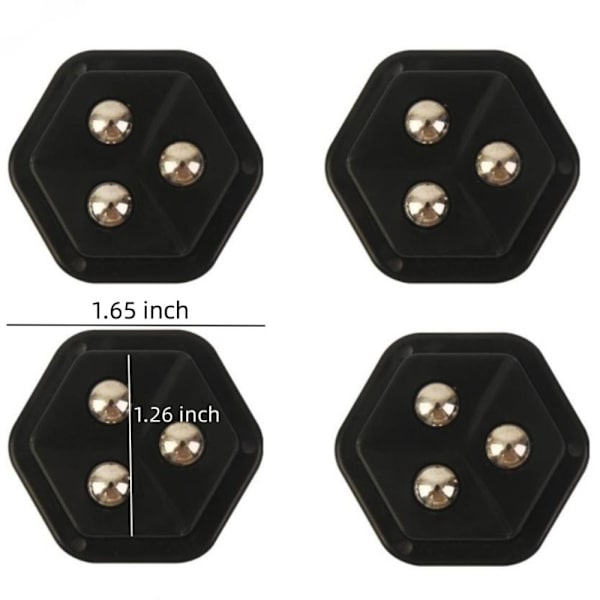 12 STK Pentagon Mini Hjul Hjul Svingbart Hjul Black 12pcs-12pcs