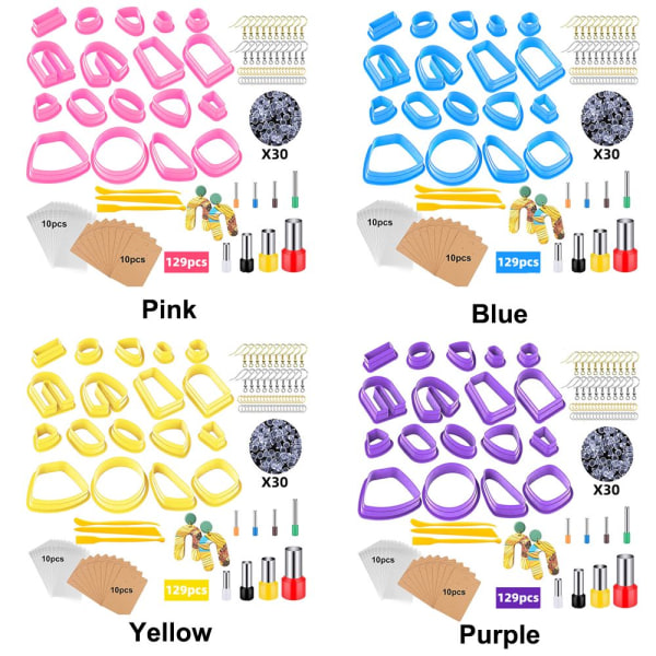129st Polymer Clay Örhängen Cutters blå