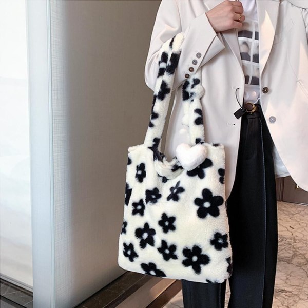 Fluffig axelväska Väska med övre handtag 2 2 2