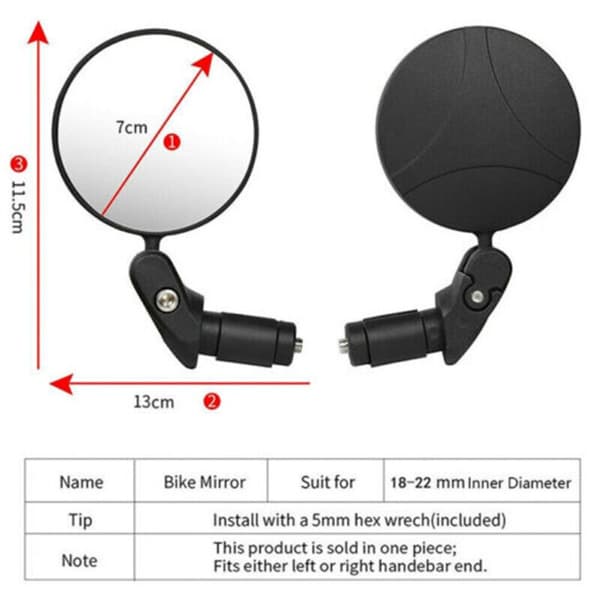Cykel Backspegel Backspegel 2PCS 2PCS 2Pcs