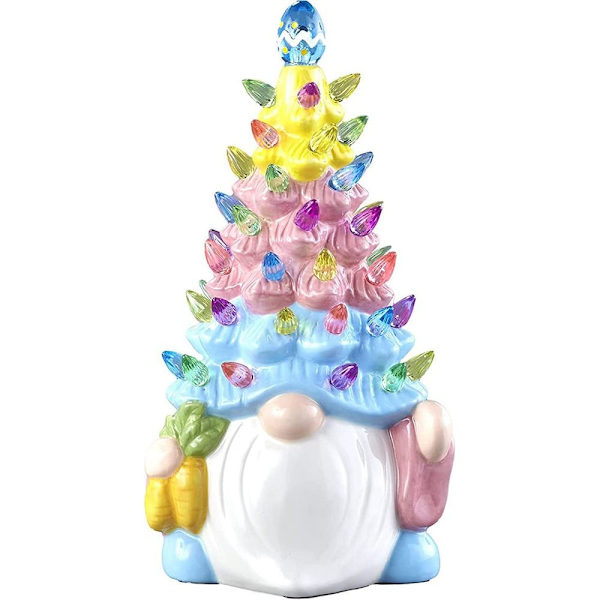 Bunny Tree Figurines Resin Rabbit Tree Gnome Staty Lamp