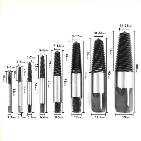 5/6/8KPL vaurioituneen ruuvinpoistolaitteen murtuneen pultin poisto 6 kpl 6 kpl 6PCS