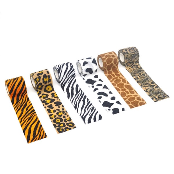 5 st Elastiskt bandage Pet Tape LEOPARD LEOPARD Leopard