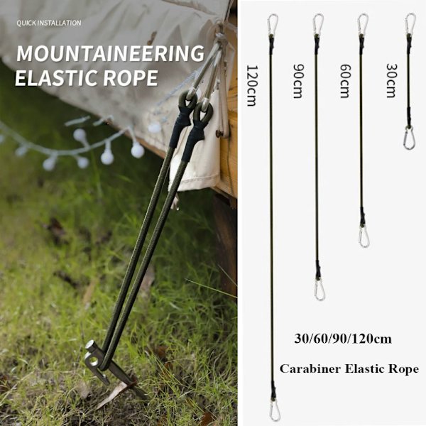 Karabinhage Elastisk Reb 120CM 120cm