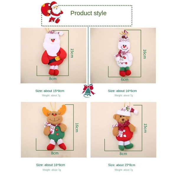 4st Xmas Tree Hängande Jul Plysch Docka Ornament SNOWMAN SNOWMAN