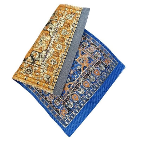 3 STK Dukkehusteppe Miniatyrvevteppe BLÅTT blue