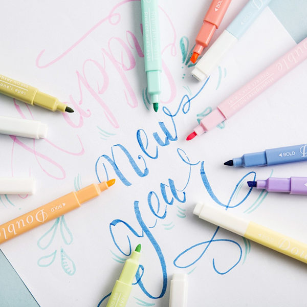 Quick Dry Highlighters Marker Æstetisk Pastel