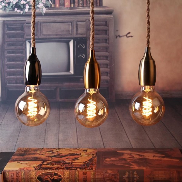 Edison E27 Lamphållare Industriell Lampsockel SVART black