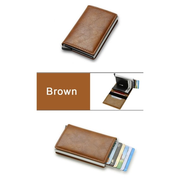 Anti-tapt kortlommebok RFID-blokkeringslommebøker BRUN STIL1 STIL1 Brown style1-style1