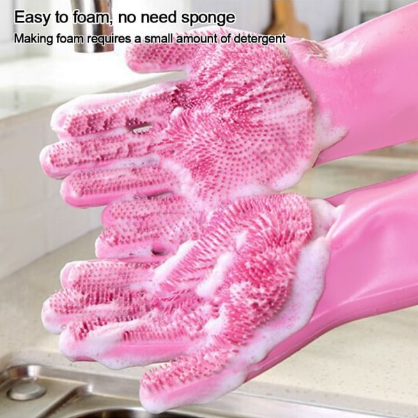 Silikone rengøringshandsker Opvask PINK pink