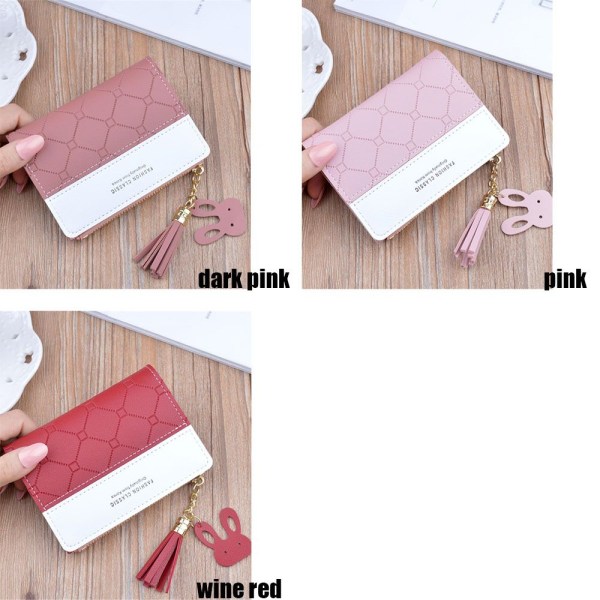 Korte lommebøker MØRK ROSA dark pink