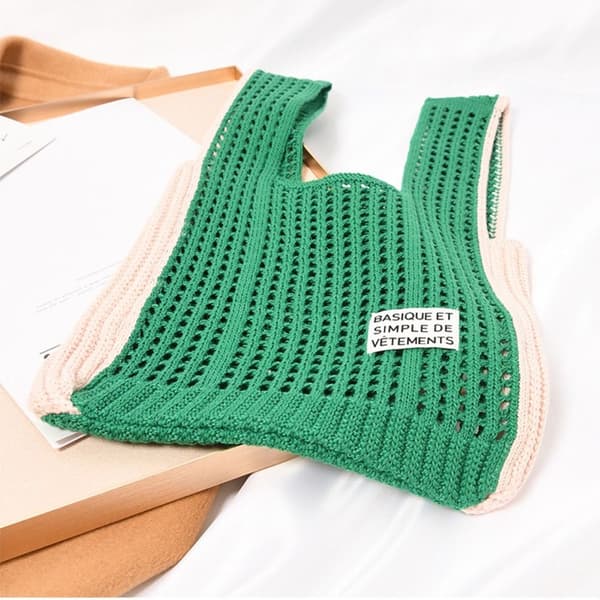 Knit Handbag Kangaskassi VILLA purple