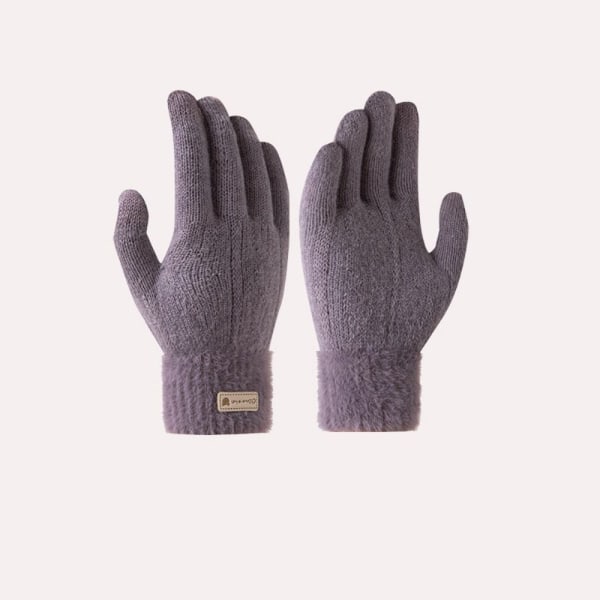 Stickade handskar Vinterhandskar LILA purple