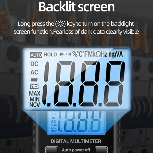 Digital Multimeter Spänningsmätare SVART Black