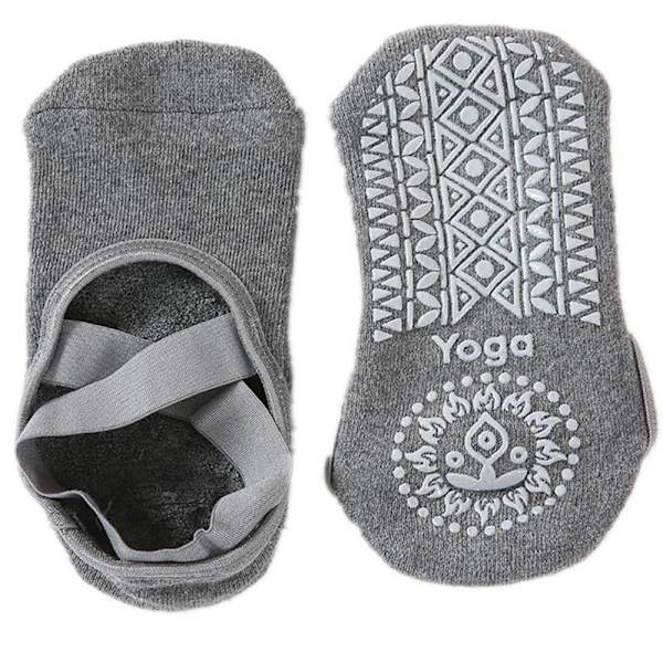 Yogastrømper Fem tåstrømper MØRKEGRÅ Dark gray