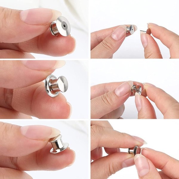 30 kpl Badge Solki Rintaneula Push Clasp MUSTA black