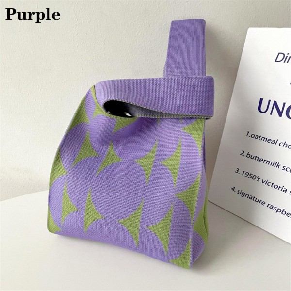 Stickad Handväska Handväska LILA purple