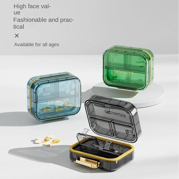Medicin Organizer Box Medicinkasse GRØN green