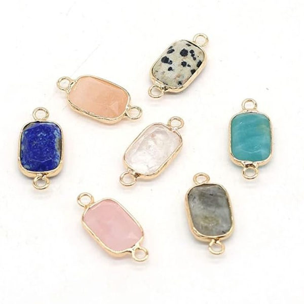 Crystal Link Charms suorakulmion muotoinen sekoitettu parantava kristalli