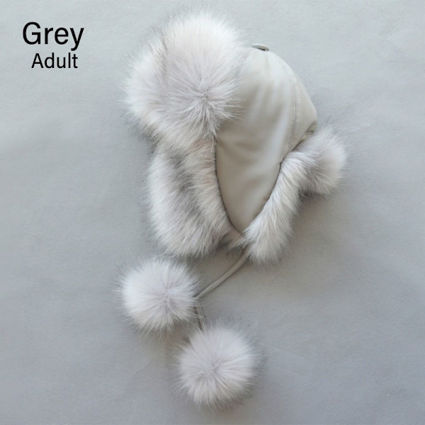 Vanhempi-lapsi Bomber-hatut Tekoturkishattu HARMAA AIKUISTEN grey adult-adult