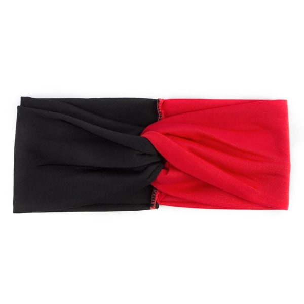 Twist Pannband Stretch Hårband SVART&RÖD BLACK&RED