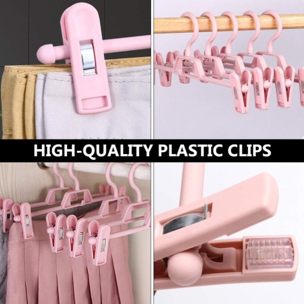 10 Stk Buksebøjler med clips Bøjleclips til plastikbøjler 10Pcs