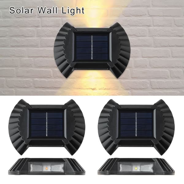 LED Solar Light Utvendig Vegglampe HVIT LYS-2LED HVIT white light-2LED