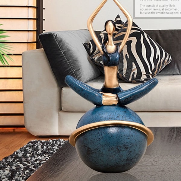 Yoga Figurer Yoga Pose Skulpturer BLÅ E E Blue E-E