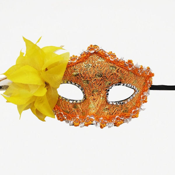 Spets ögonmasker Maskeradmasker ORANGE orange